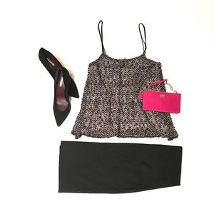 Black and White Textured Deletta Top